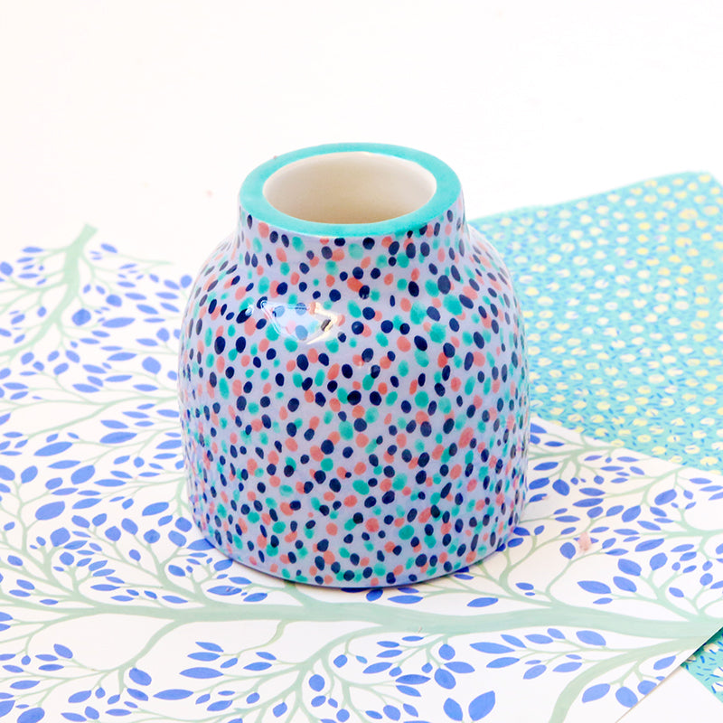 Petit vase "Pluie Bleue"