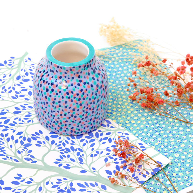 Petit vase "Pluie Bleue"