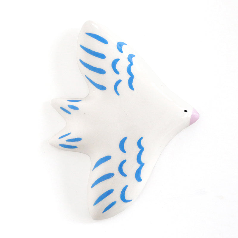 Oiseau mural - Bleu et blanc