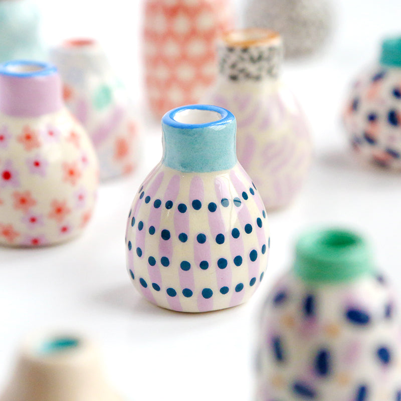 Mini Vase - Rayures mauves
