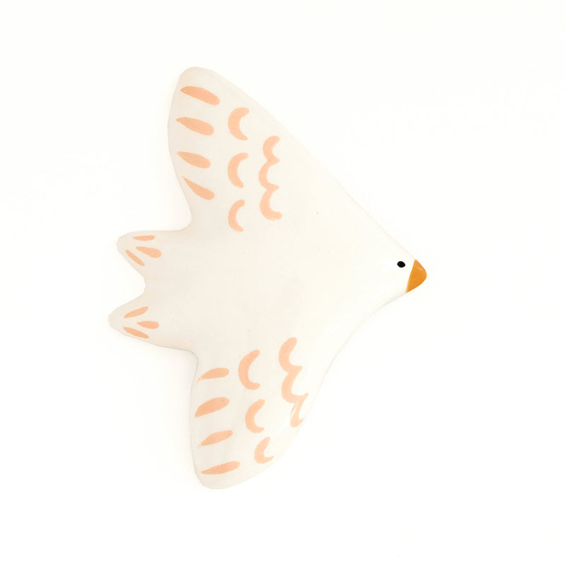 Oiseau mural - Rose et blanc