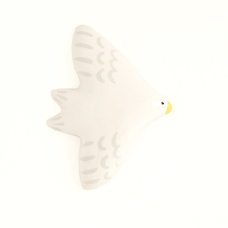 Oiseau mural - Gris et blanc