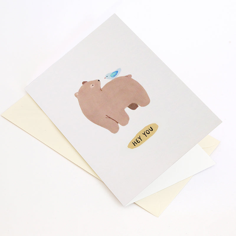 Carte "Ours et Oiseau" - Hey you