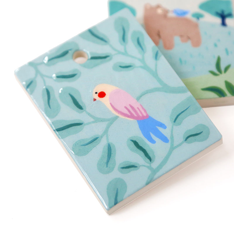 Mini tableau - L'oiseau dans les feuillages