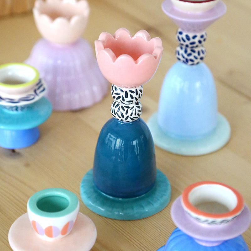 Bougeoir - Ymcha - Rose et bleu